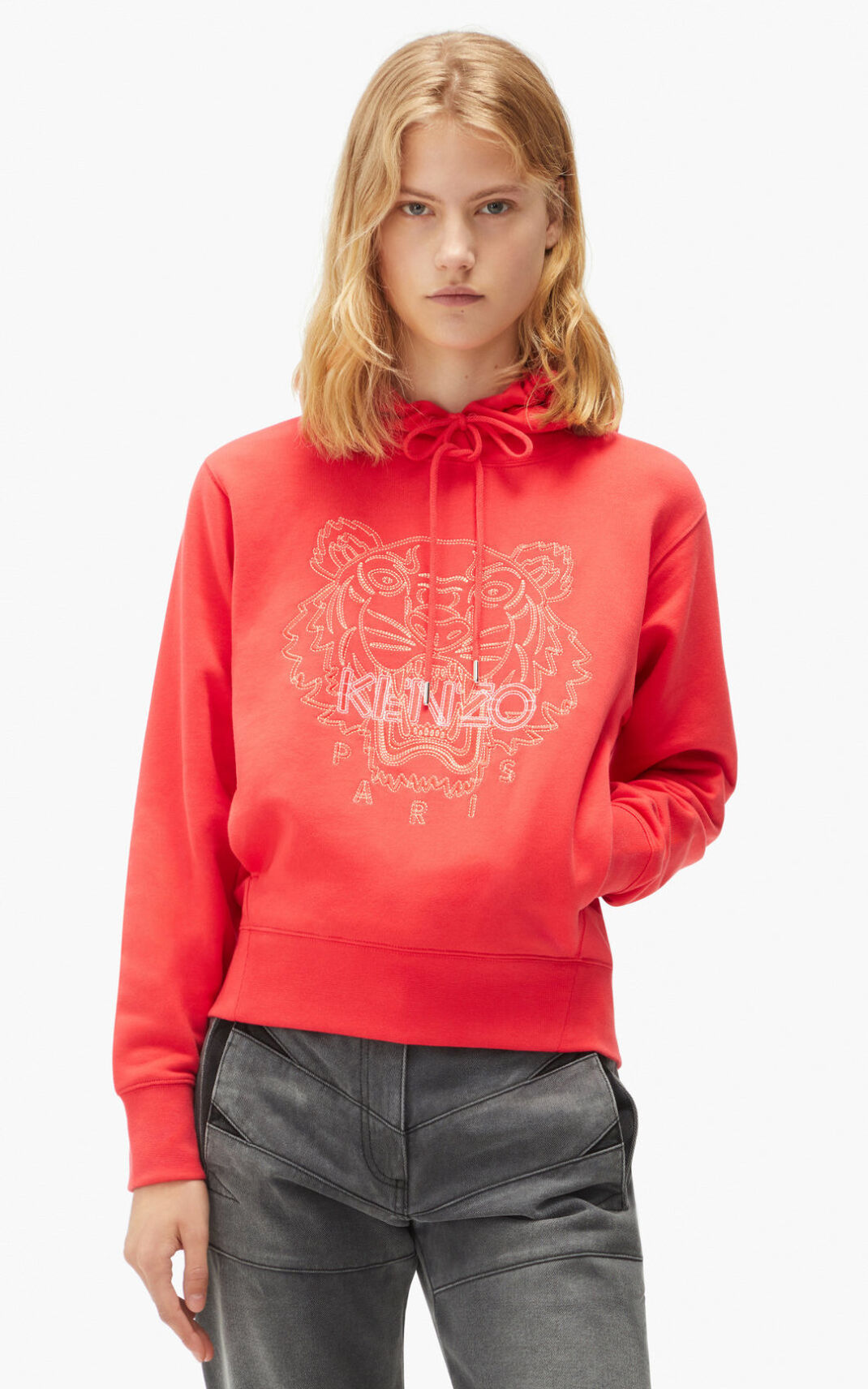 Kenzo Tiger Sudaderas Con Capucha Mujer Rojas | 1749580-KC